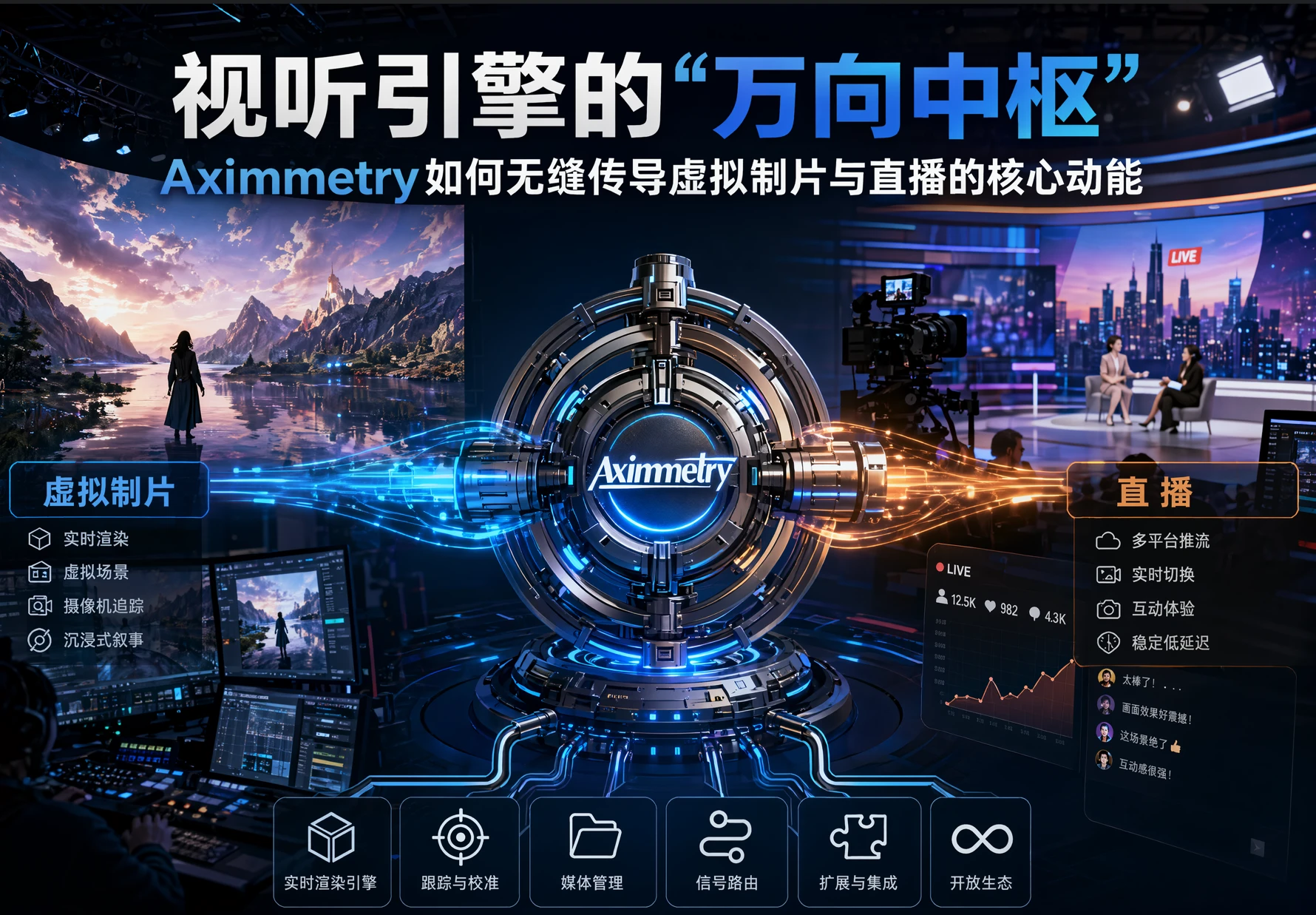 视听引擎的“万向中枢”：Aximmetry如何无缝传导虚拟制片与直播的核心动能