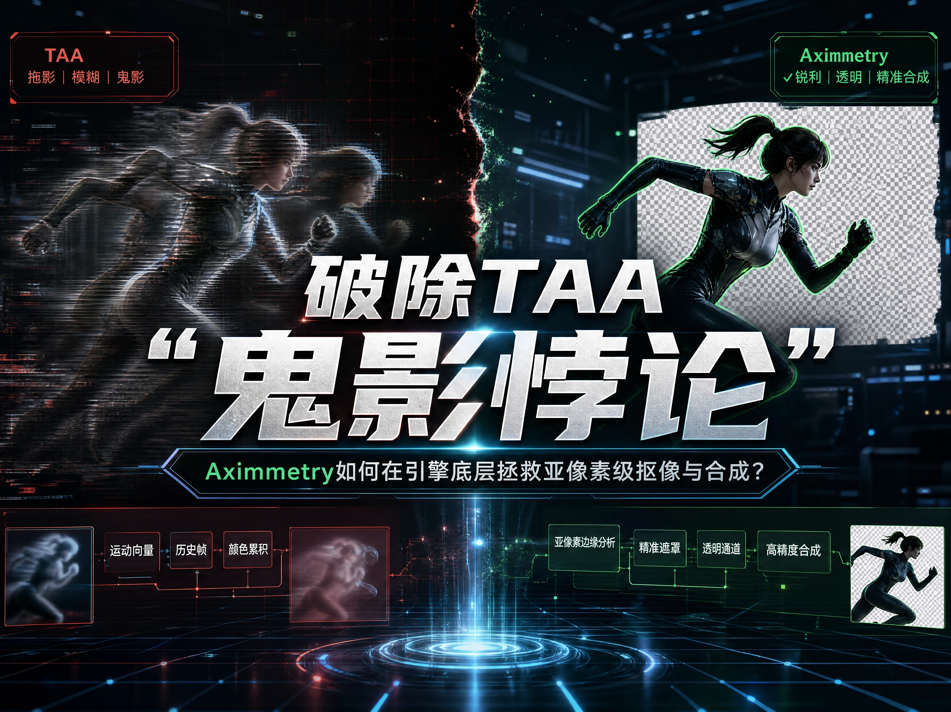 破除TAA“鬼影悖论”：Aximmetry如何在引擎底层拯救亚像素级抠像与合成？