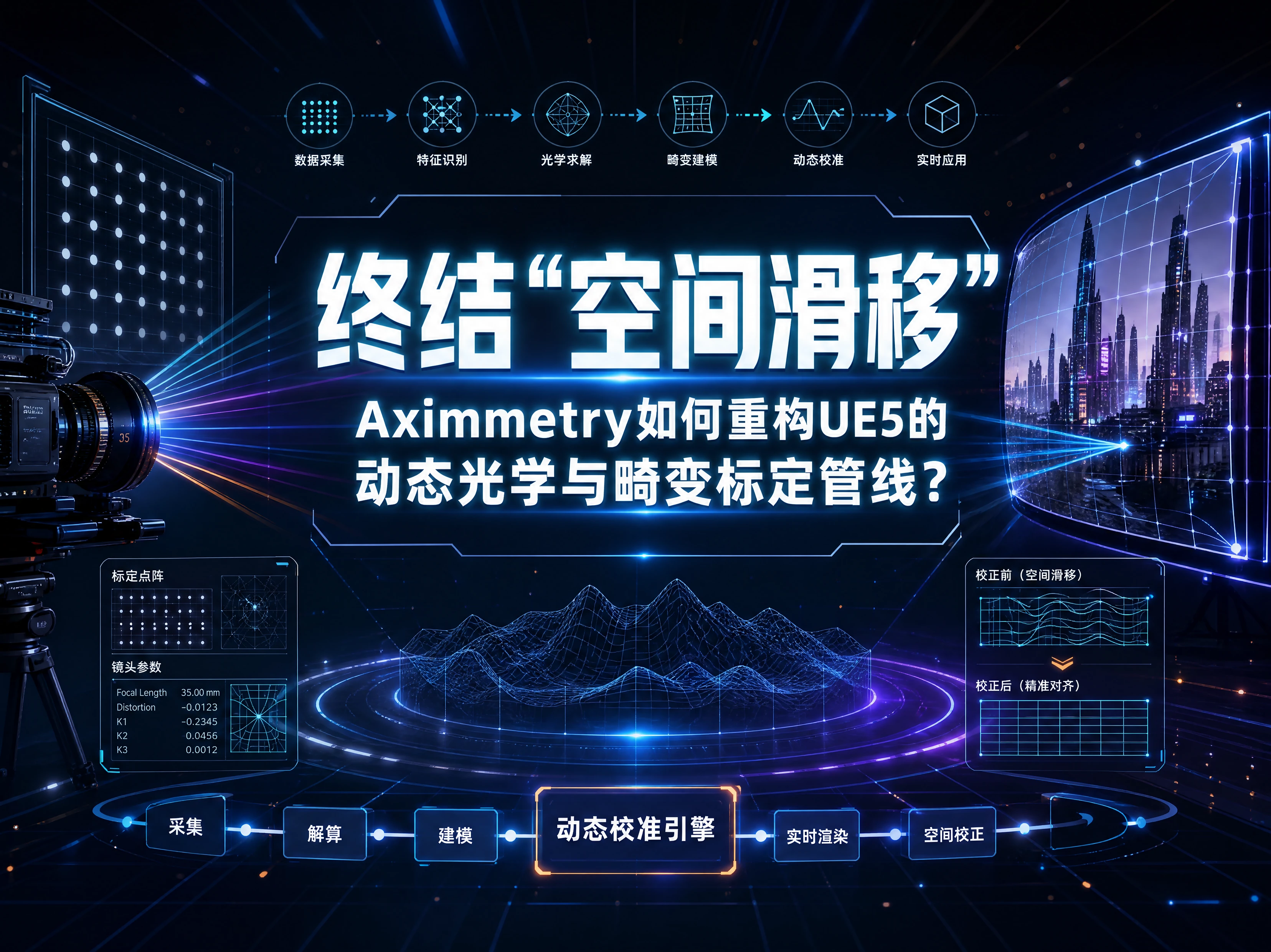 终结“空间滑移”：Aximmetry如何重构UE5的动态光学与畸变标定管线？