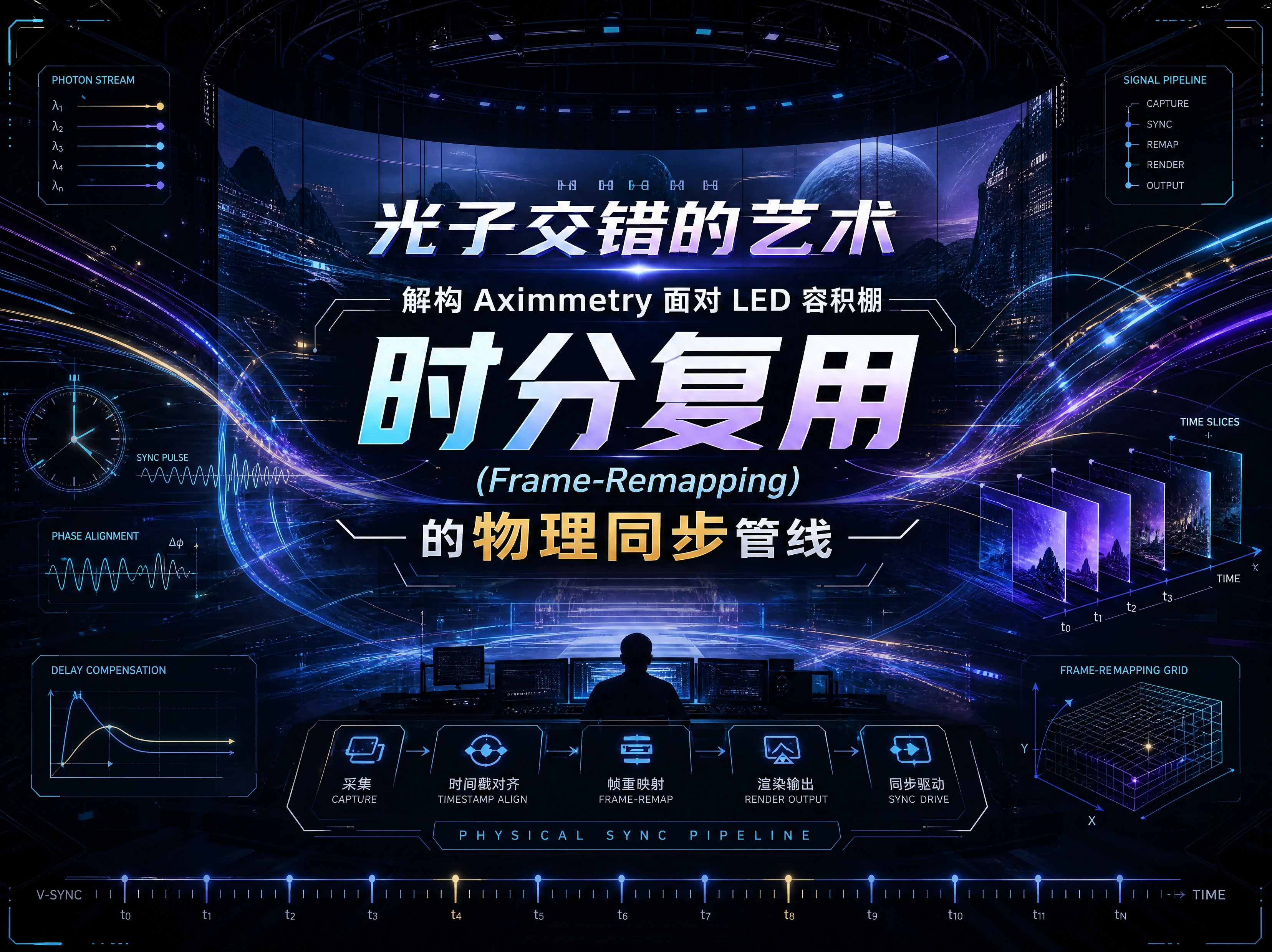 光子交错的艺术：解构 Aximmetry 面对 LED 容积棚“时分复用（Frame-Remapping）”的物理同步管线