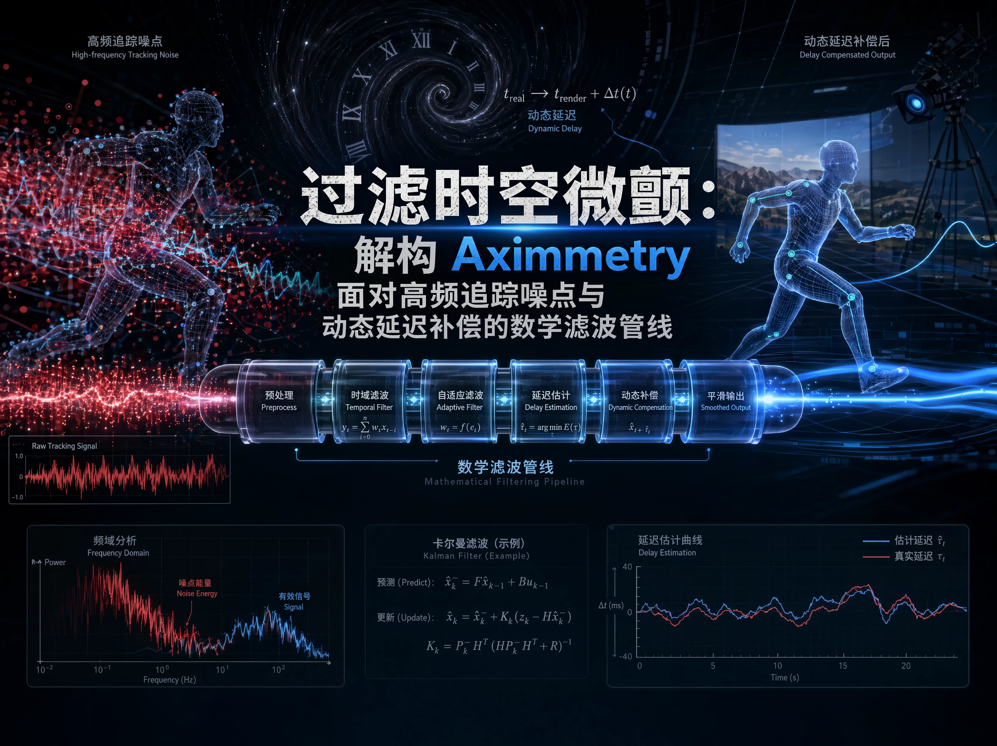 过滤时空微颤：解构 Aximmetry 面对高频追踪噪点与动态延迟补偿的数学滤波管线