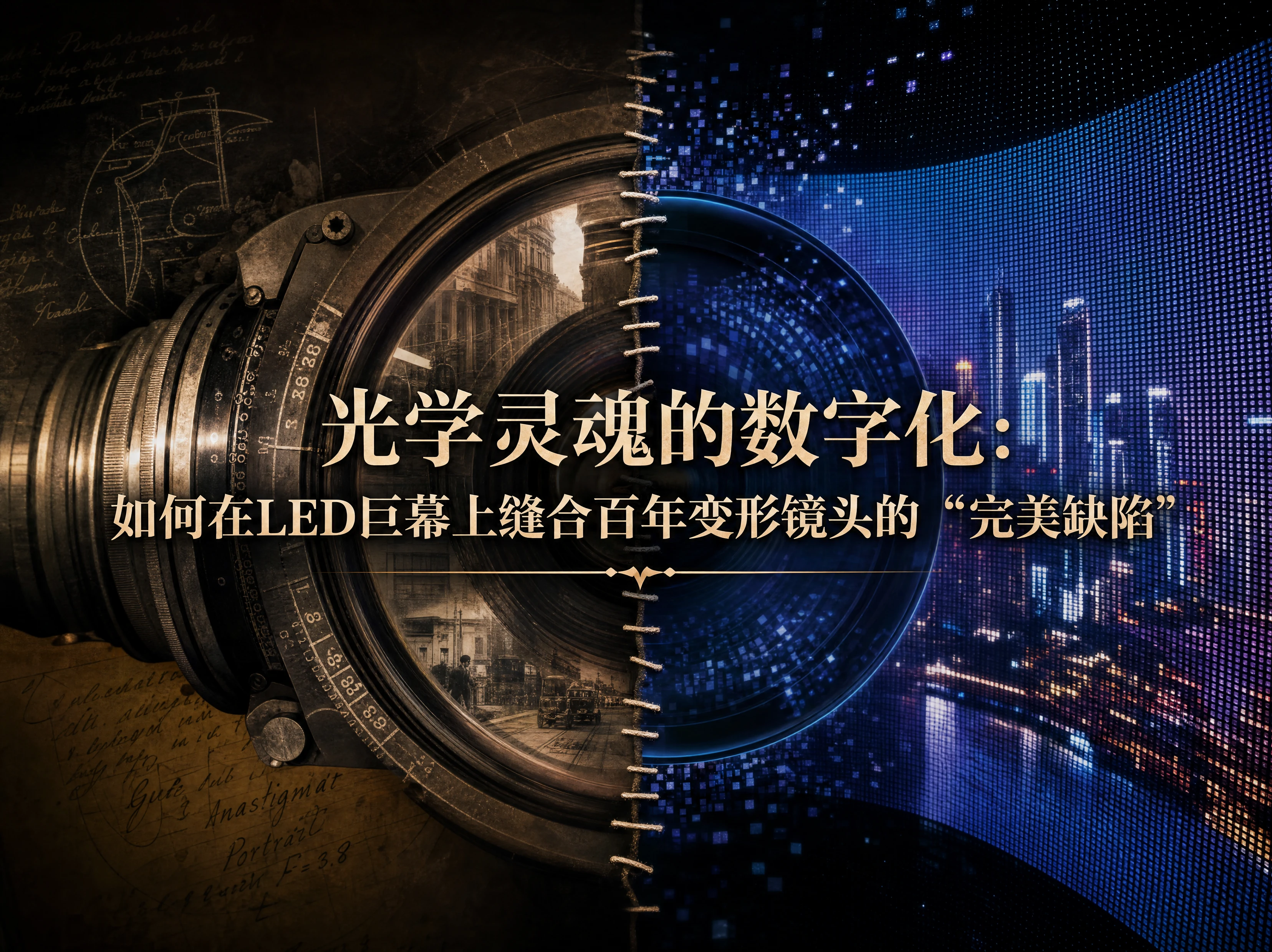 光学灵魂的数字化：如何在LED巨幕上缝合百年变形镜头的“完美缺陷”