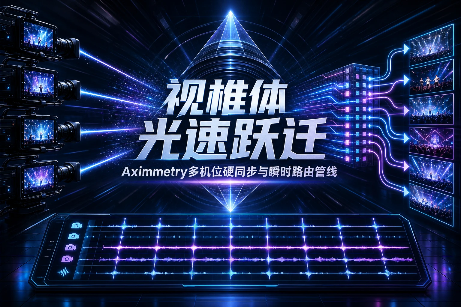 视椎体光速跃迁：Aximmetry多机位硬同步与瞬时路由管线